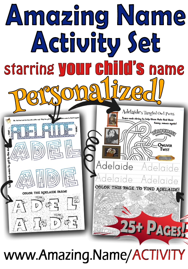 Activity Set featuring YOUR CHILD's Name!